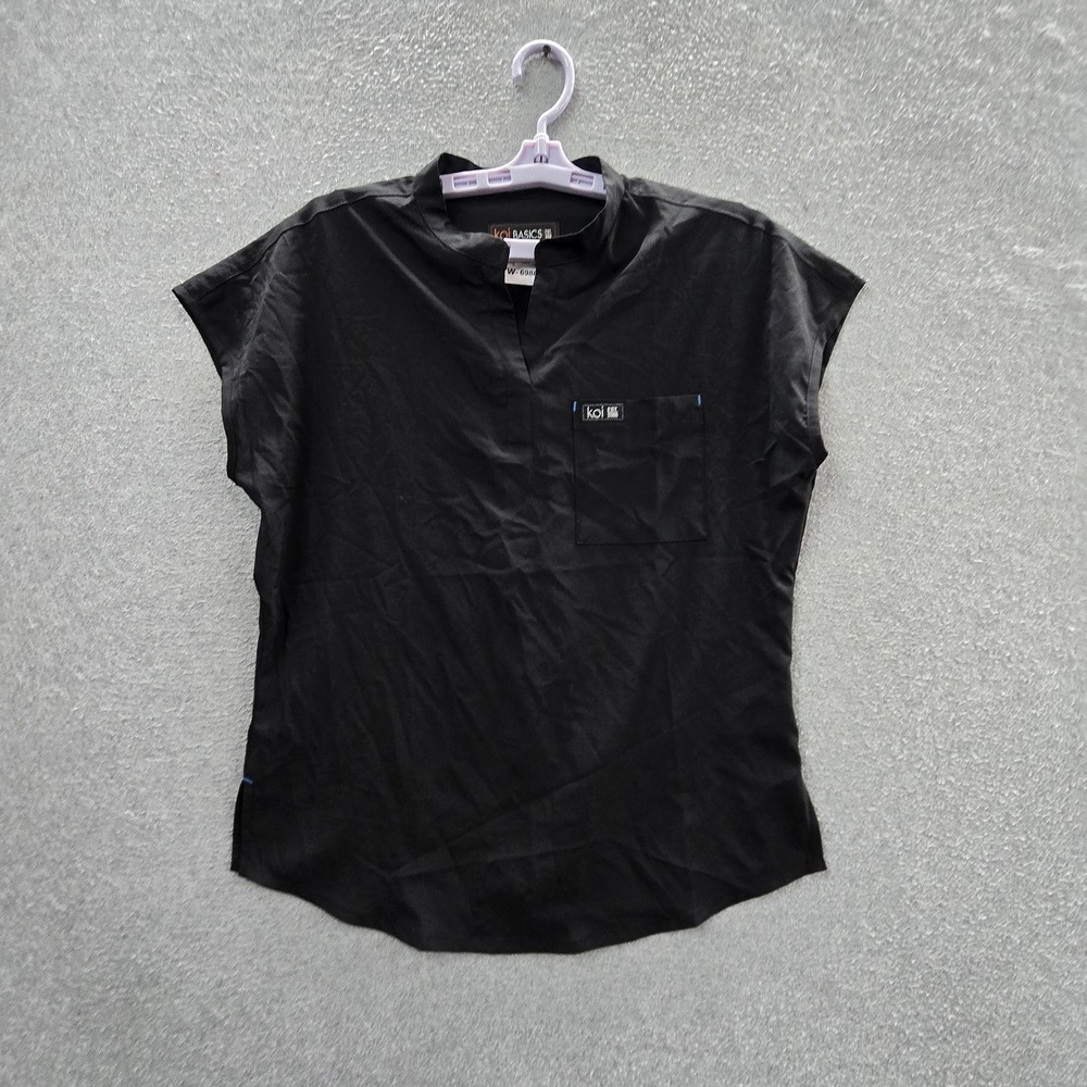 Koi BASICS Women Scrub Top S Black Short Sleeve